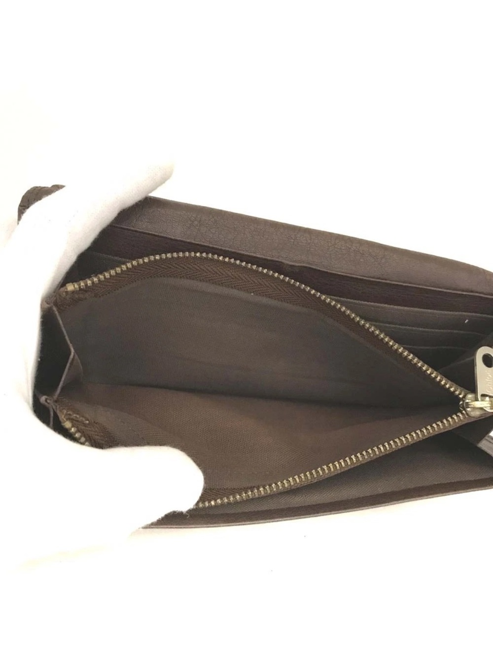 Chloé Vintage Dark Brown Leather Metal Plate Continental Flap Wallet👝 - Picture 7 of 8